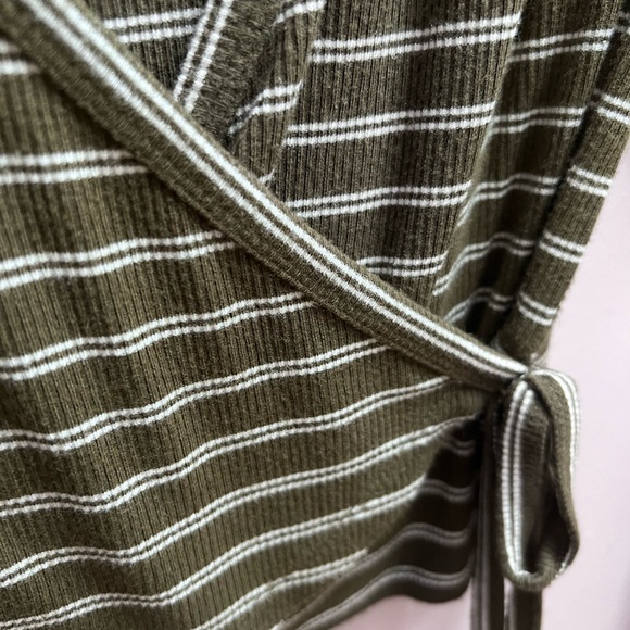 Striped Tie Wrap Top - Picture 2 of 2